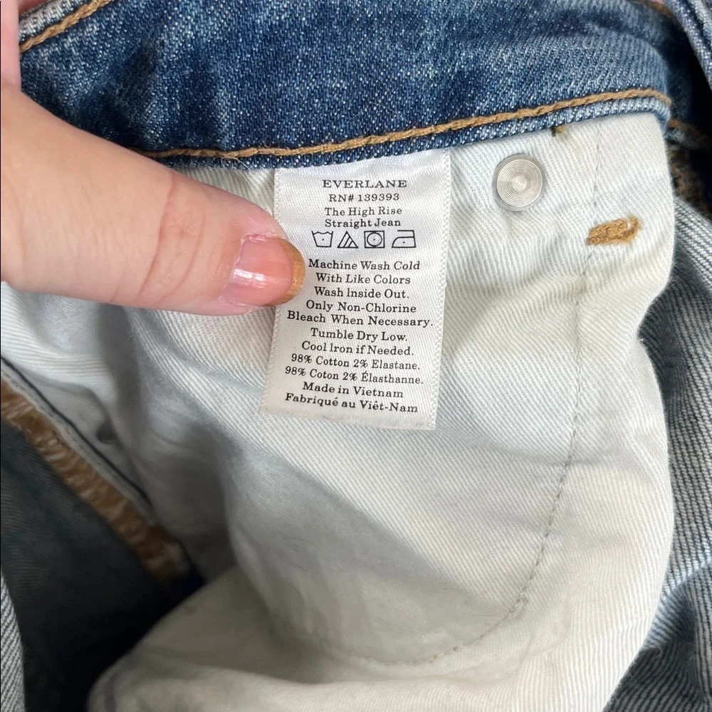 Everlane The High Rise Straight Jean Denim 31 Ankle